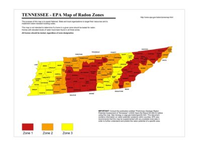 Tennessee Radon Testing map
