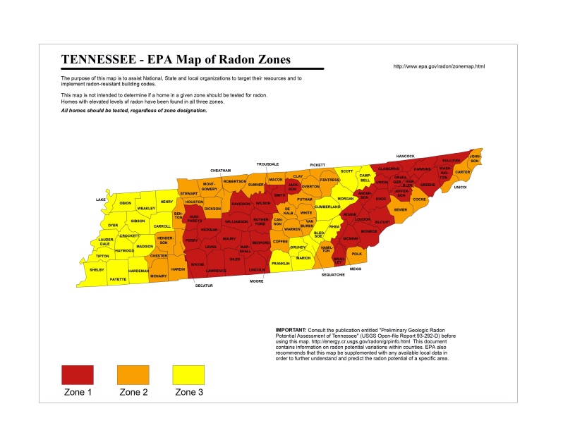 tennessee radon map